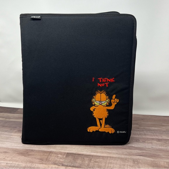 Vintage Garfield the Cat Trapper Keeper Binder by Mead. Embroidered Cat. Paw Zip - Picture 2 of 12